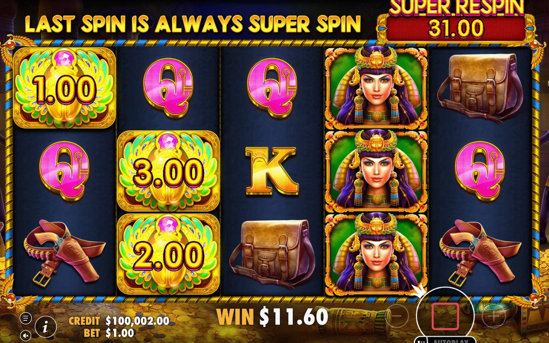 Free Spins-läge med räknare för kvarvarande snurrar